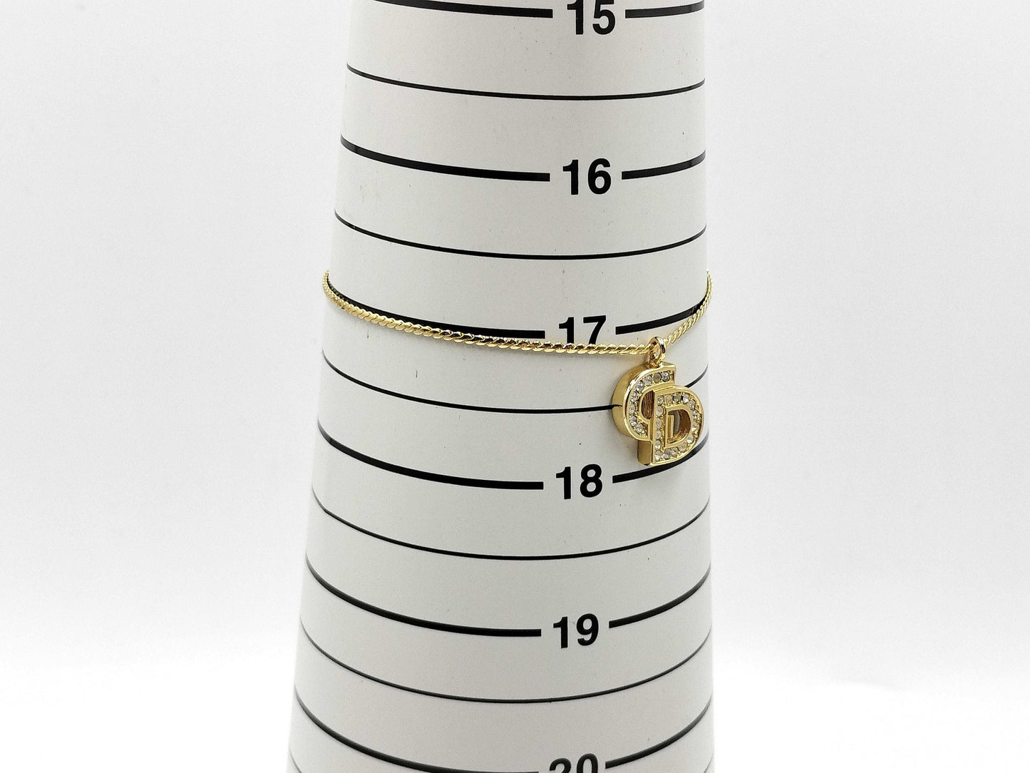 Dior CD logo rhinestone bracelet necklace