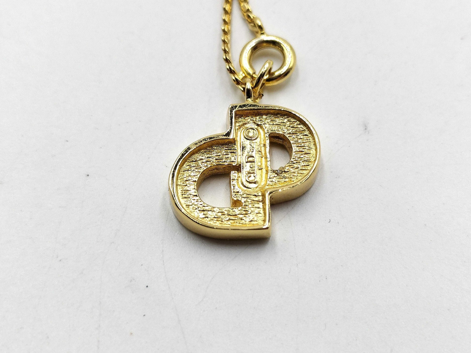Dior CD logo rhinestone bracelet necklace
