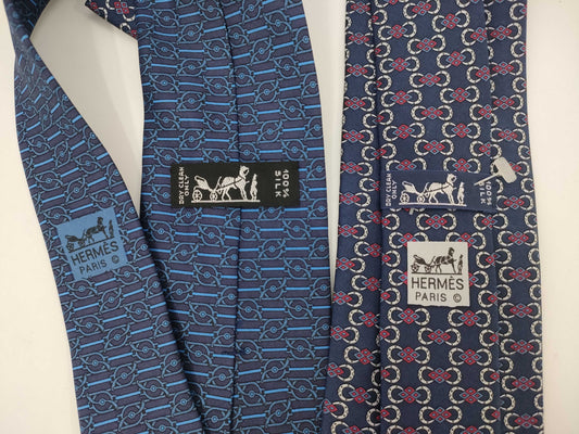 HERMES patterned, good condition *2 neckties