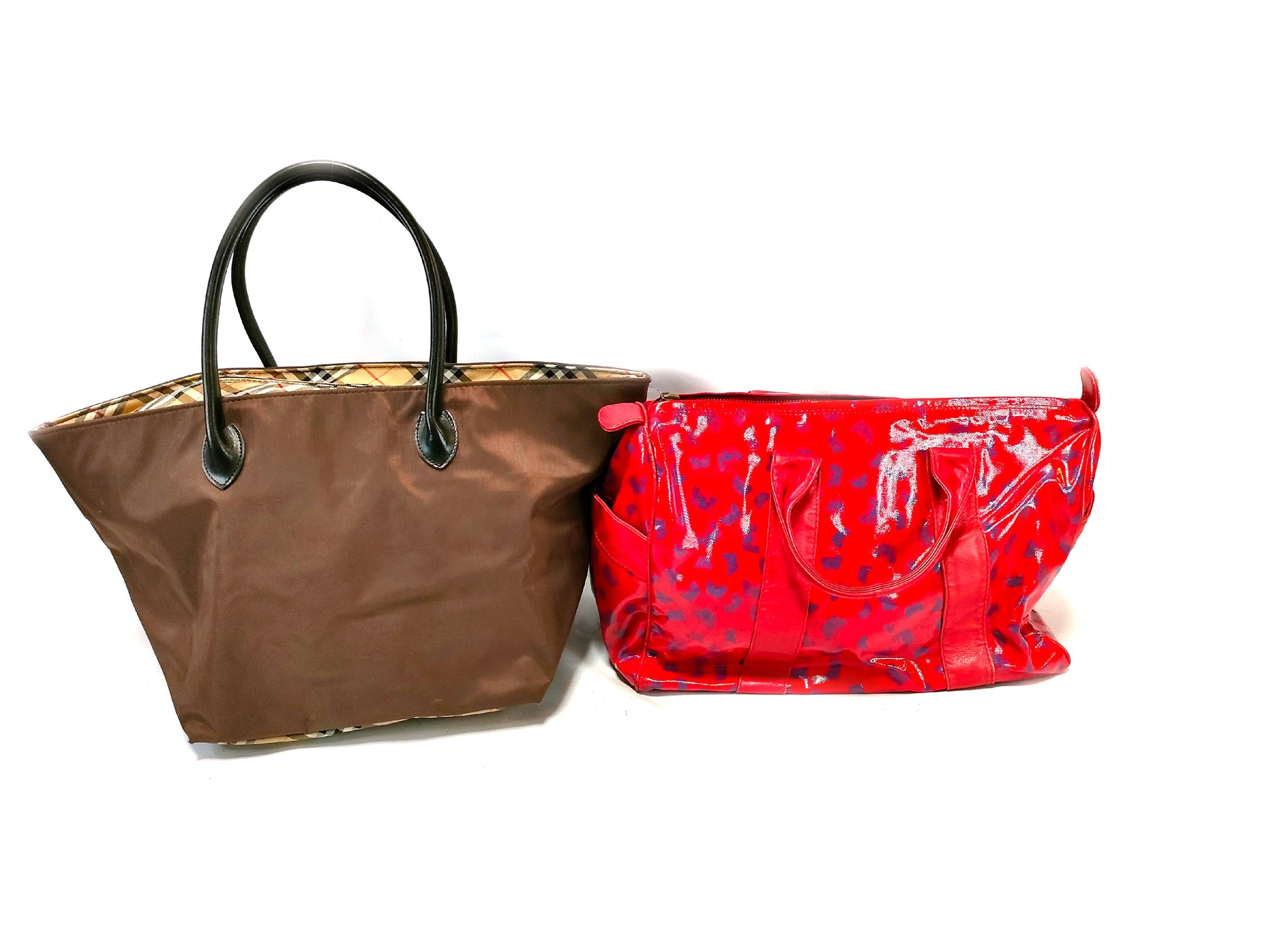 BOTTEGA VENETA Burberry nylon/enamel handbag set 