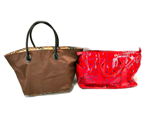 BOTTEGA VENETA Burberry nylon/enamel handbag set 
