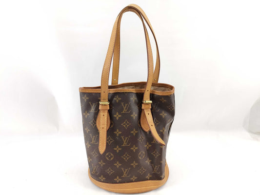 LOUIS VUITTON M42238 Monogram Petit Bucket Tote Bag