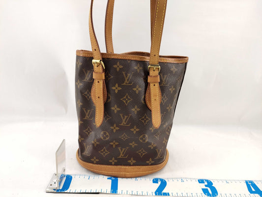 LOUIS VUITTON M42238 Monogram Petit Bucket Tote Bag