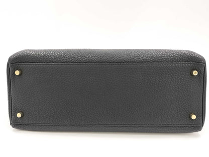 HERMES Kelly 35 Togo Black Handbag with P Stamp and GD Hardware