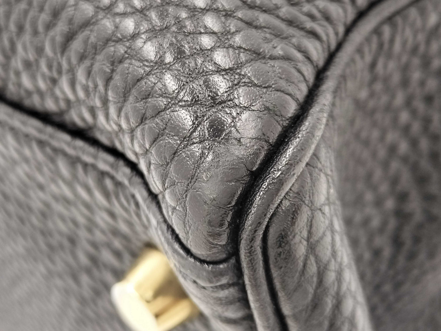 HERMES Kelly 35 Togo Black Handbag with P Stamp and GD Hardware