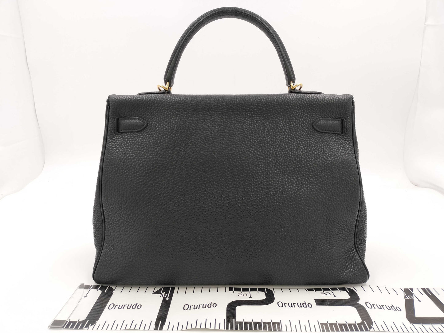 HERMES Kelly 35 Togo Black Handbag with P Stamp and GD Hardware