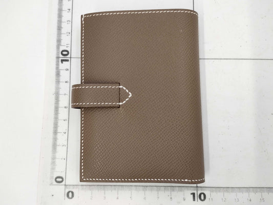 HERMES New Passant W Stamp Etoupe Epson Wallet
