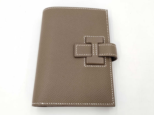 HERMES New Passant W Stamp Etoupe Epson Wallet