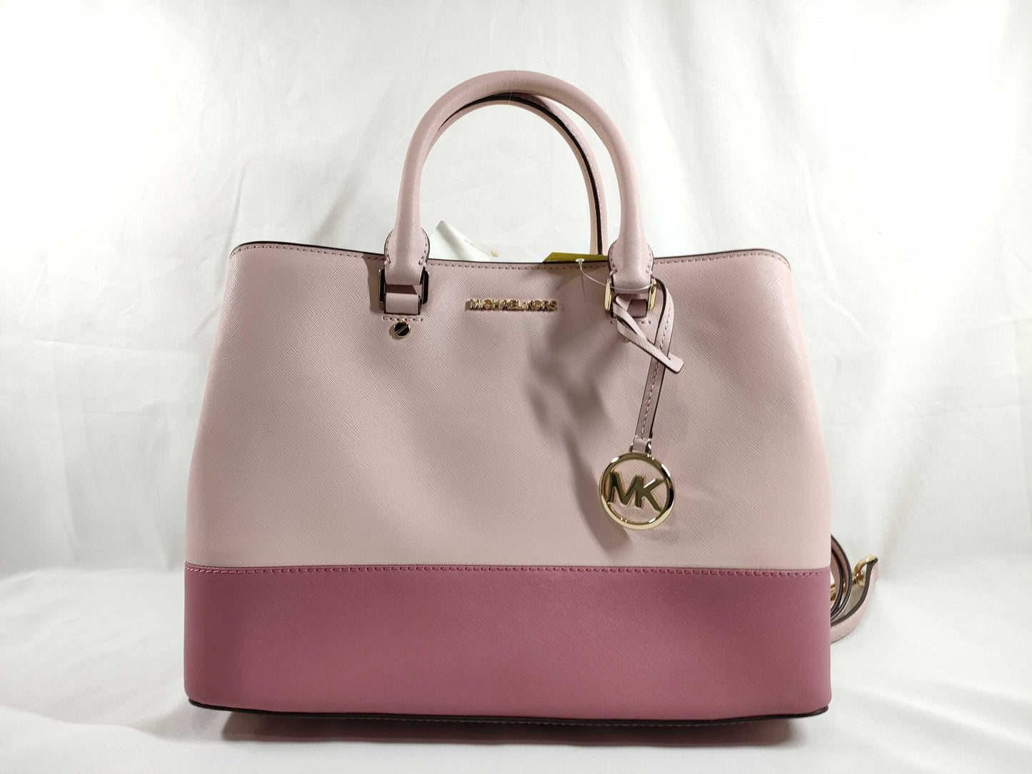 Michael Kors 2-Way Two-Tone Leather Shoulder Bag