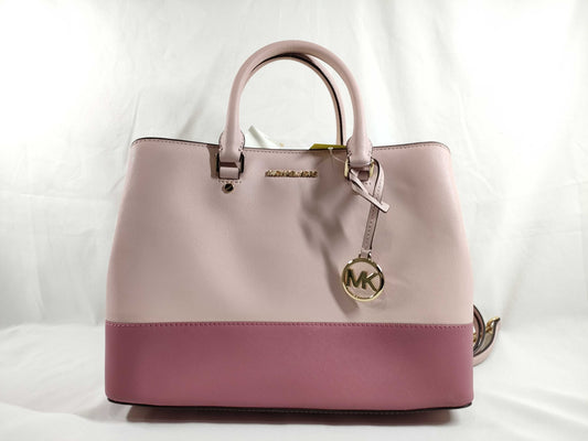 Michael Kors 2-Way Two-Tone Leather Shoulder Bag