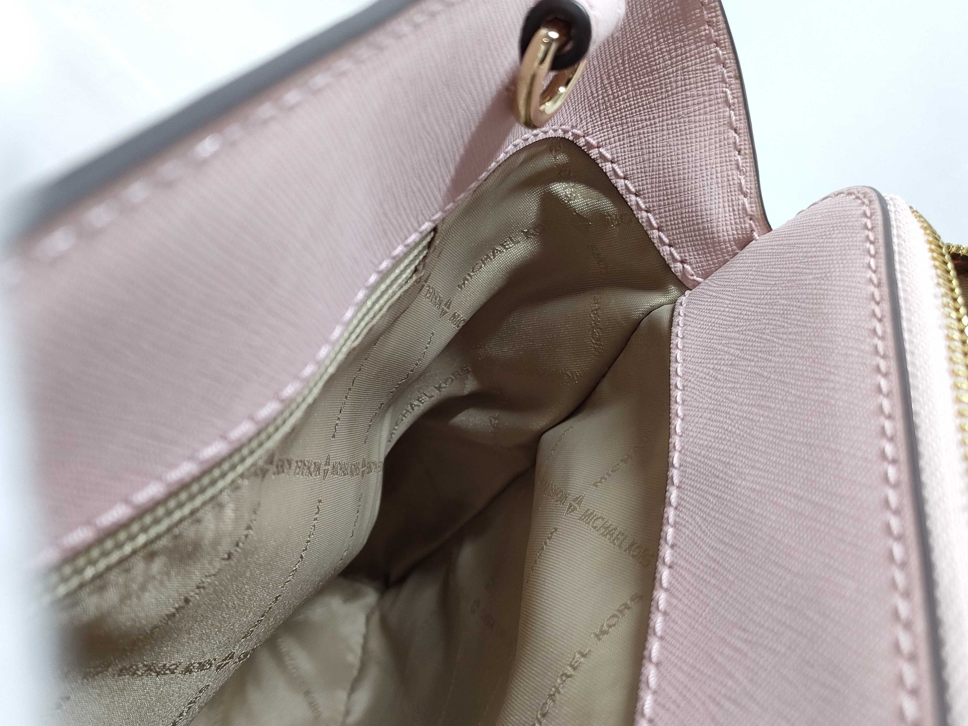 Michael Kors 2-Way Two-Tone Leather Shoulder Bag