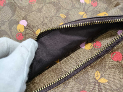 COACH Signature F31372 PVC and Leather Cherry Backpack