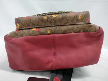 COACH Signature F31372 PVC and Leather Cherry Backpack
