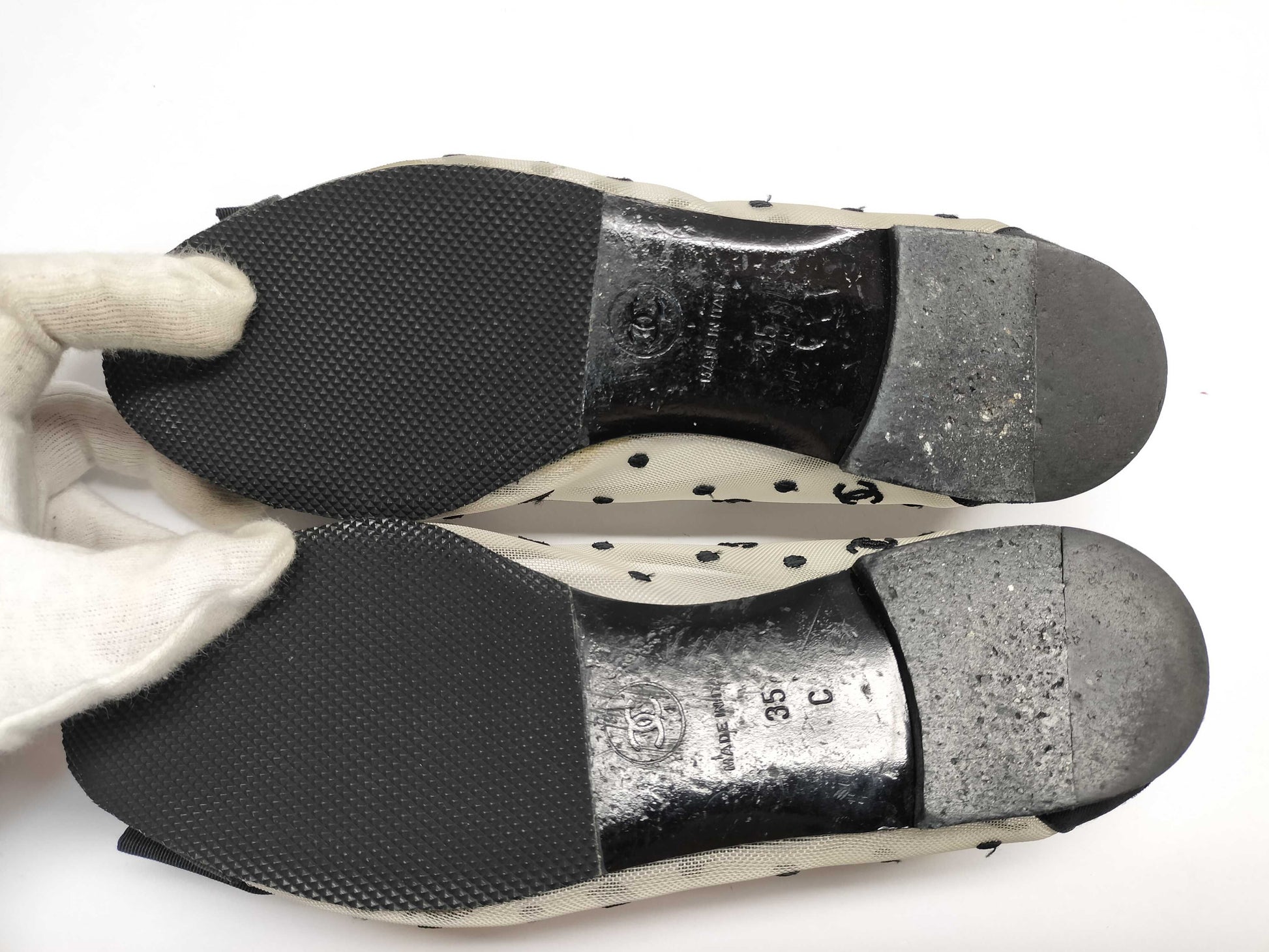 CHANEL Ballet Flats Coco Mark Pumps