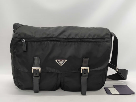 PRADA nylon messenger shoulder bag