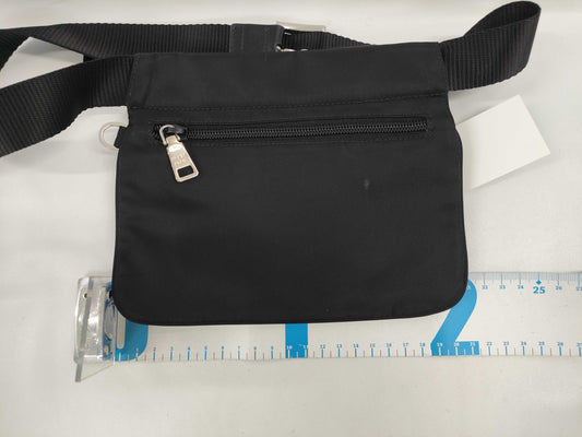 PRADA Nylon Shoulder Bag with Triangular Plate Waist Pouch