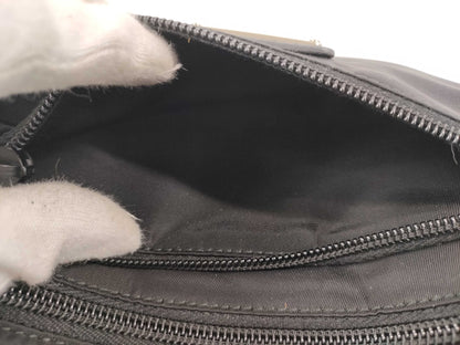 PRADA Nylon Shoulder Bag with Triangular Plate Waist Pouch