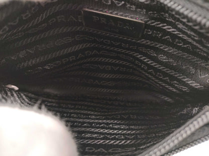 PRADA Nylon Shoulder Bag with Triangular Plate Waist Pouch