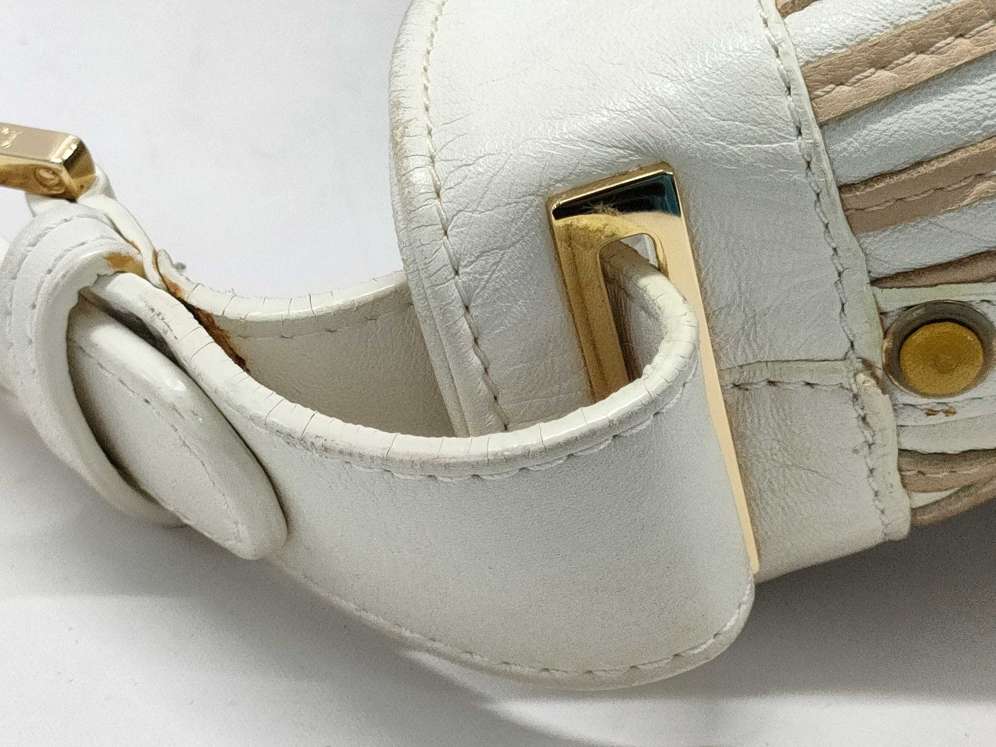 LOEWE Leather One-Shoulder Striped Shoulder Bag