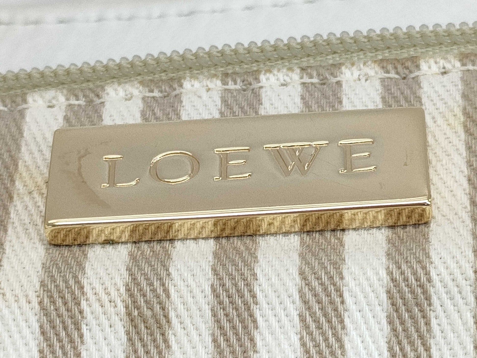LOEWE Leather One-Shoulder Striped Shoulder Bag