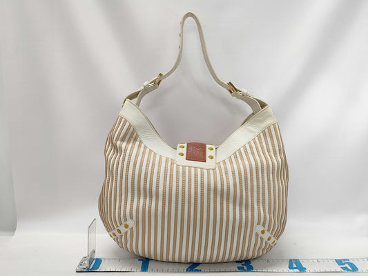 LOEWE Leather One-Shoulder Striped Shoulder Bag