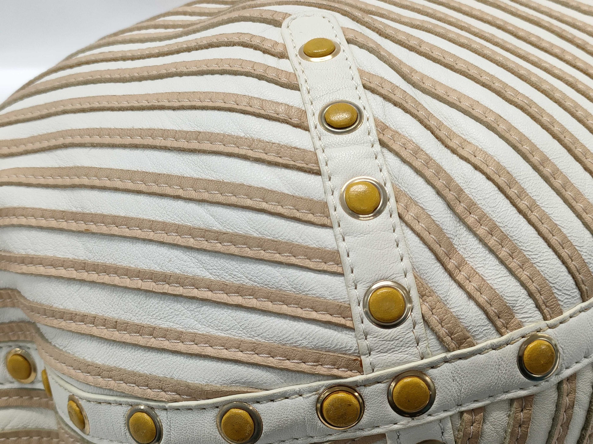 LOEWE Leather One-Shoulder Striped Shoulder Bag