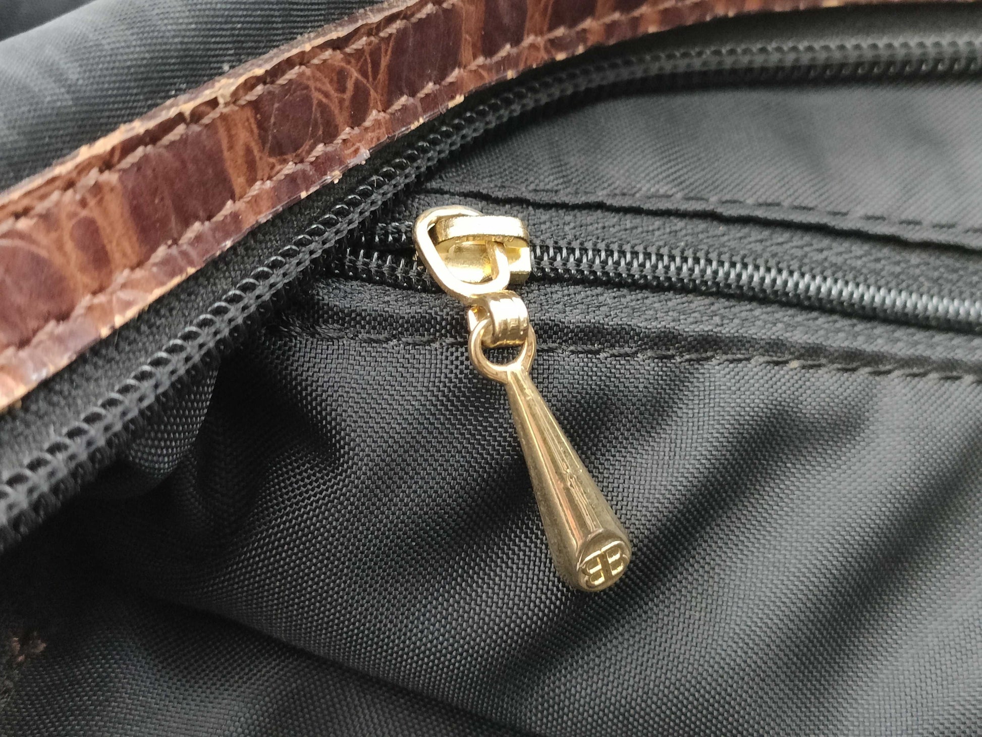 BALENCIAGA Nylon x Leather 2-Way Boston Bag