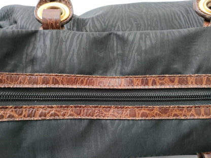 BALENCIAGA Nylon x Leather 2-Way Boston Bag