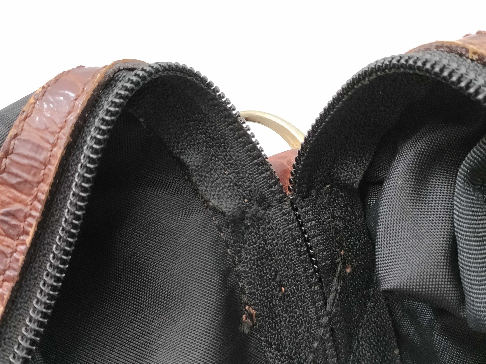 BALENCIAGA Nylon x Leather 2-Way Boston Bag