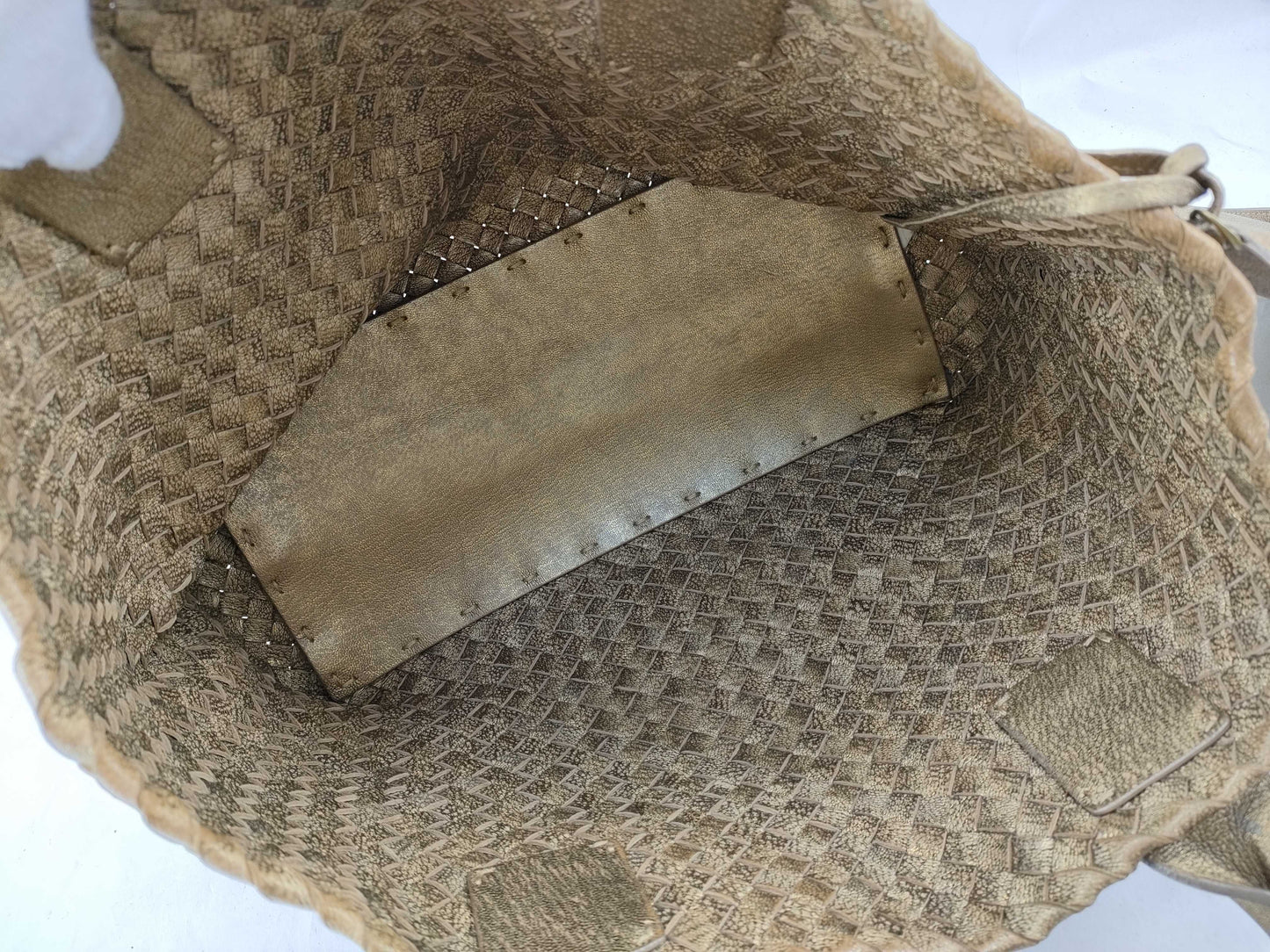 BOTTEGA VENETA Intrecciato 925 Plate Gold Tote Cabas MM Tote Bag