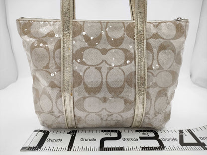 COACH Signature 14536 Sequin Tote Bag