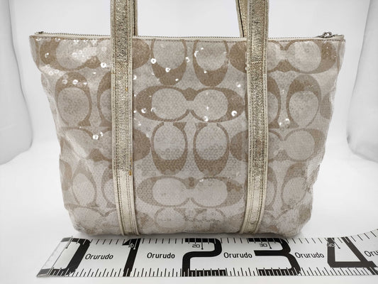 COACH Signature 14536 Sequin Tote Bag
