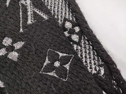 LOUIS VUITTON M75833 Echarpe Logomania Shine Scarf Noir