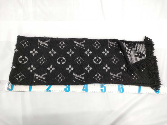 LOUIS VUITTON M75833 Echarpe Logomania Shine Scarf Noir