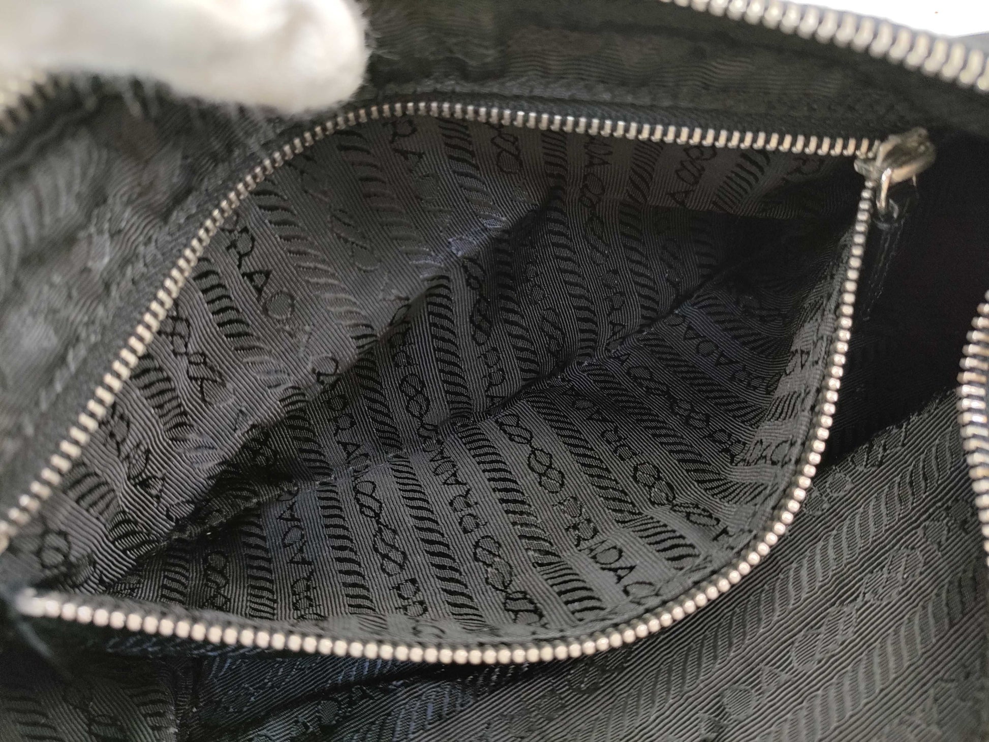 PRADA Nylon Mini Handbag with Triangle Plate