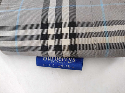 BURBERRY Blue Label Nova Check Zippered Gray Handbag