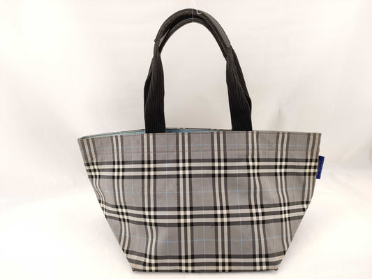 BURBERRY Blue Label Nova Check Zippered Gray Handbag