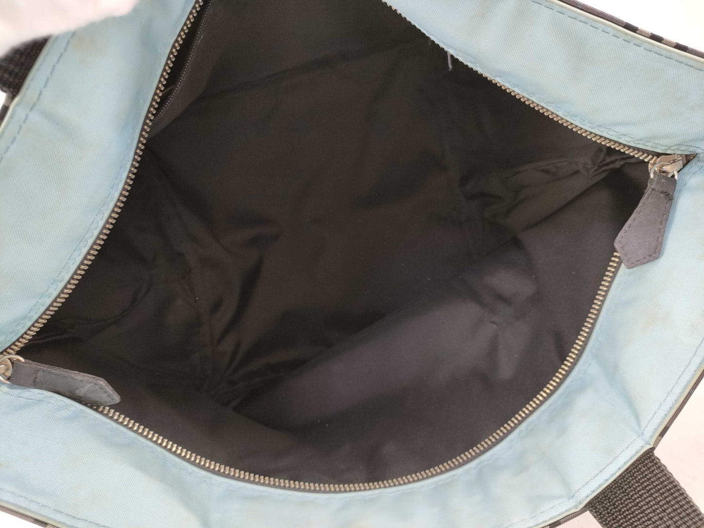 BURBERRY Blue Label Nova Check Zippered Gray Handbag