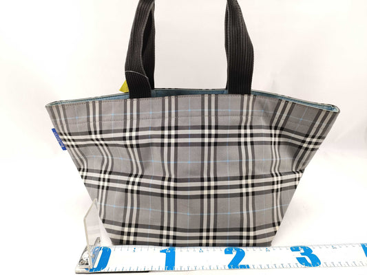 BURBERRY Blue Label Nova Check Zippered Gray Handbag