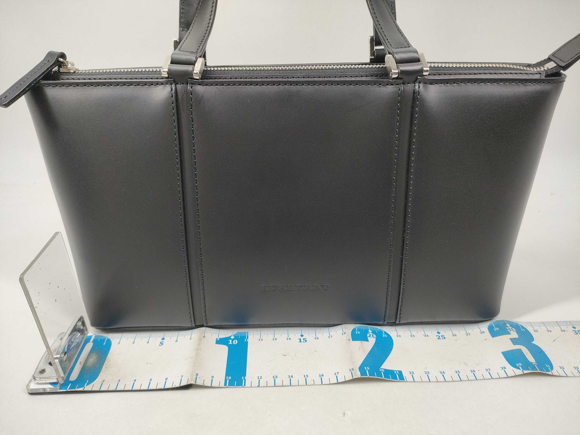 BURBERRY Leather Handbag with Nova Check Interior