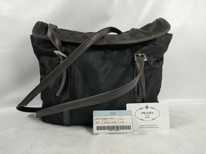 PRADA Nylon Nylon and Leather Tote Bag