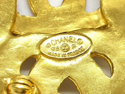 CHANEL 95P Coco Mark Brooch Gold Brooch