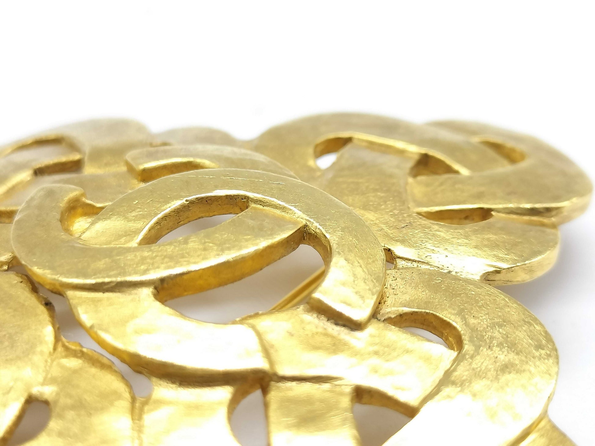 CHANEL 95P Coco Mark Brooch Gold Brooch