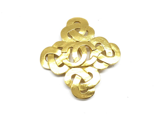 CHANEL 95P Coco Mark Brooch Gold Brooch