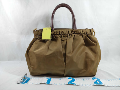 PRADA Nylon 2-Way Shoulder Bag/Severe Discoloration/Handle Parts Not Original/Handle Parts Broken
