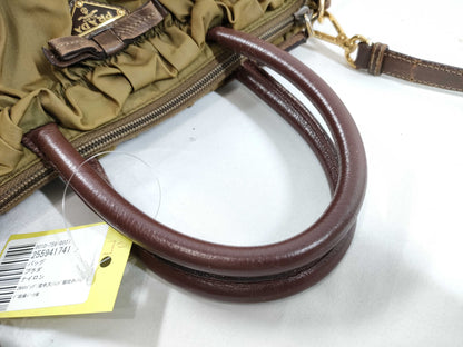 PRADA Nylon 2-Way Shoulder Bag/Severe Discoloration/Handle Parts Not Original/Handle Parts Broken