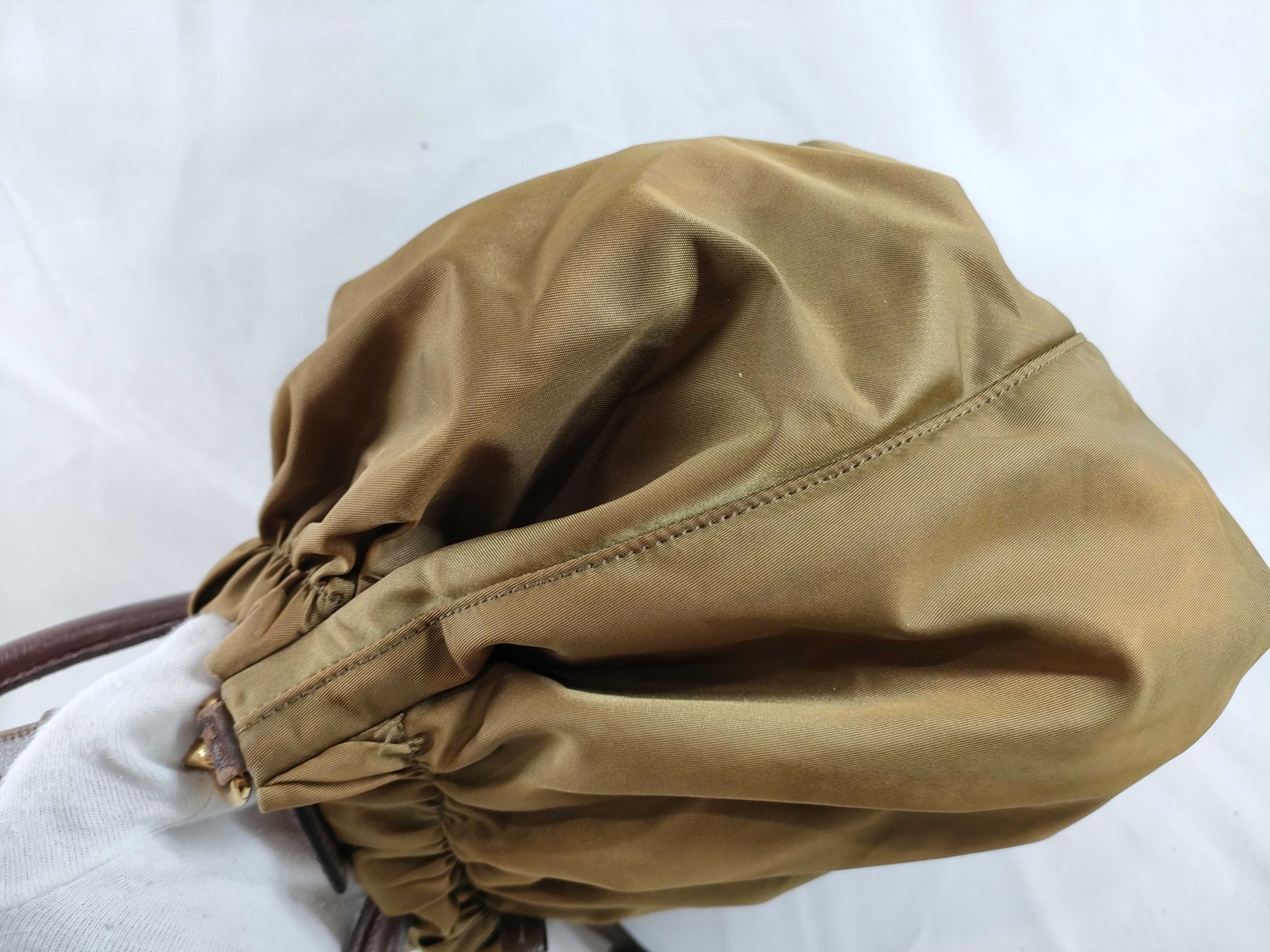 PRADA Nylon 2-Way Shoulder Bag/Severe Discoloration/Handle Parts Not Original/Handle Parts Broken