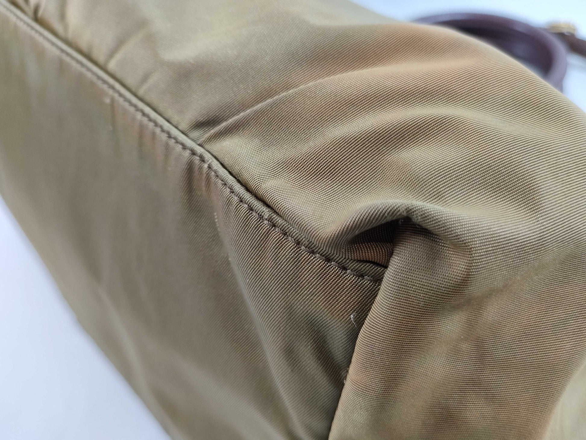 PRADA Nylon 2-Way Shoulder Bag/Severe Discoloration/Handle Parts Not Original/Handle Parts Broken