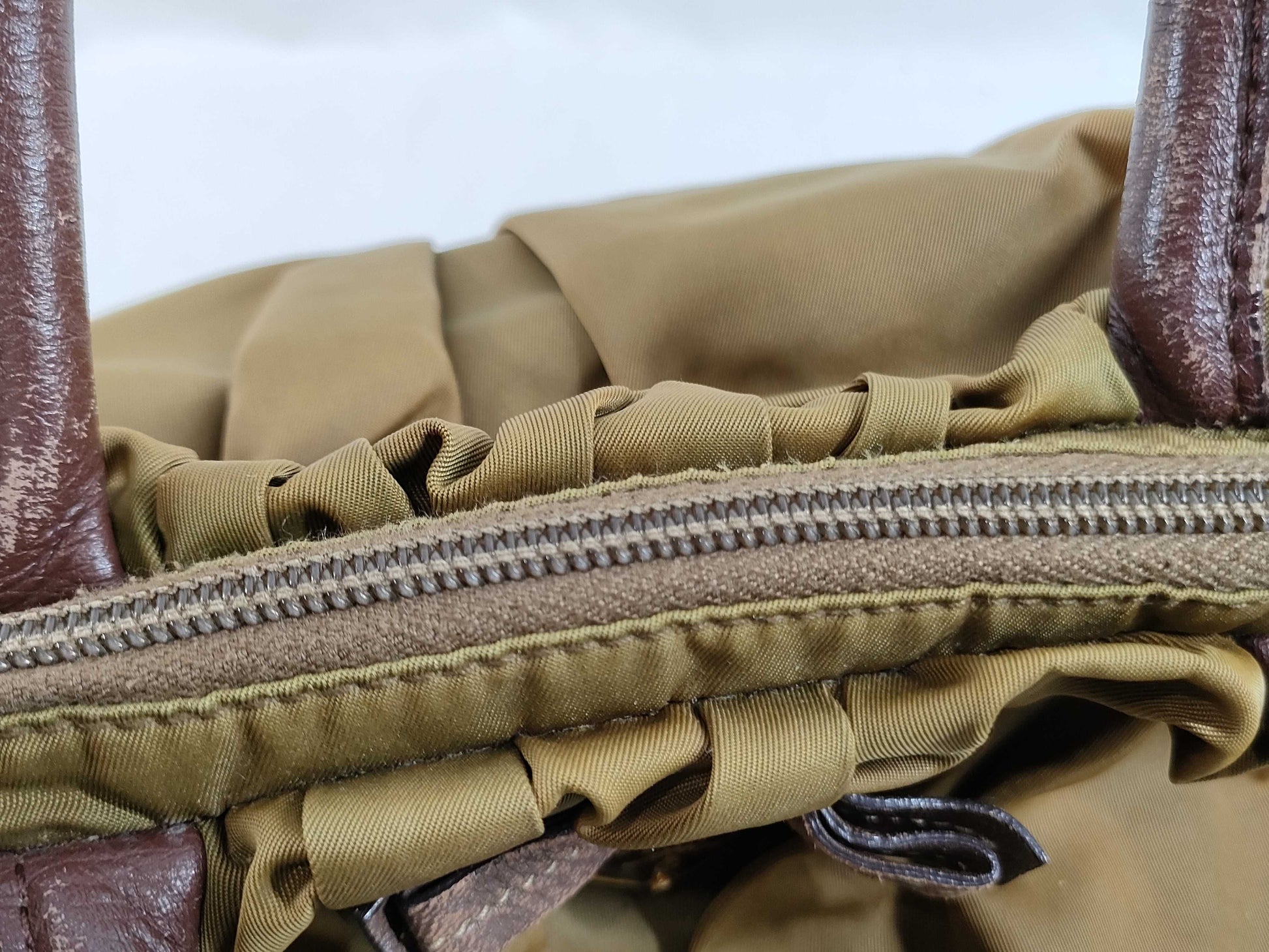 PRADA Nylon 2-Way Shoulder Bag/Severe Discoloration/Handle Parts Not Original/Handle Parts Broken