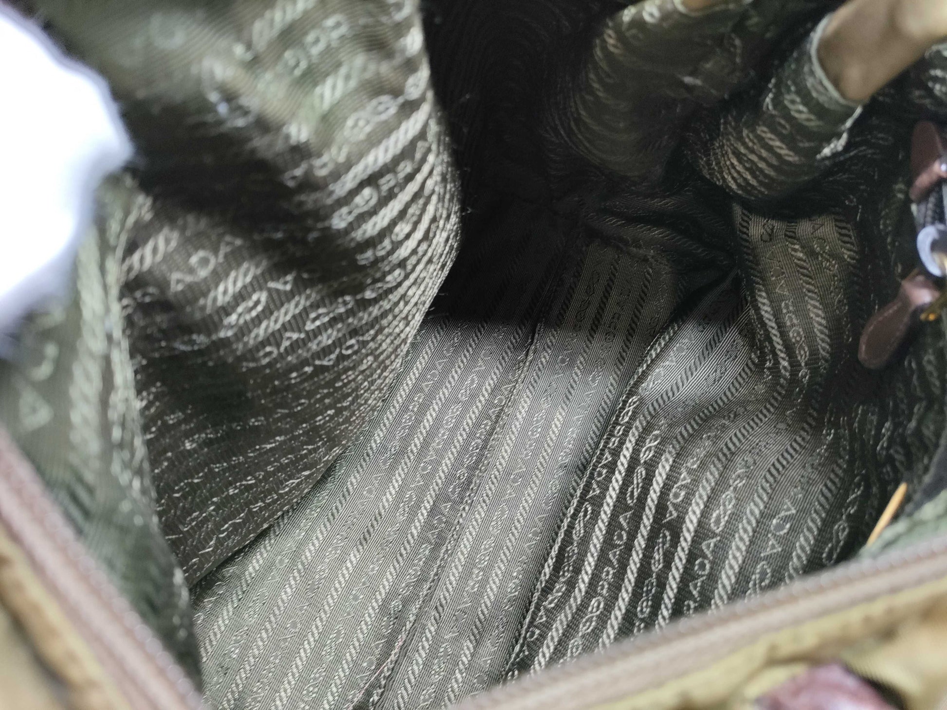 PRADA Nylon 2-Way Shoulder Bag/Severe Discoloration/Handle Parts Not Original/Handle Parts Broken